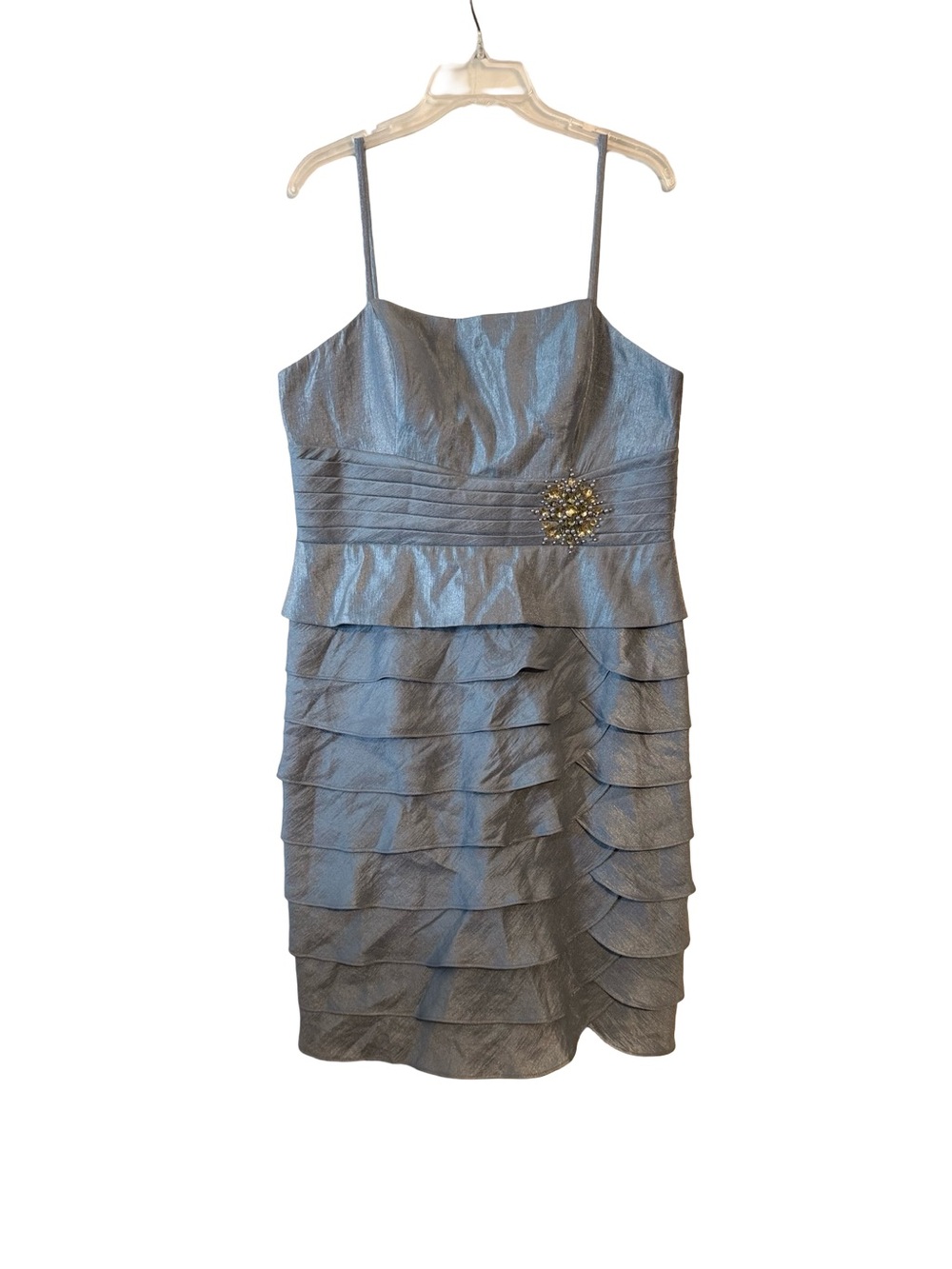 Jessica Howard Silver Spaghetti Strap Dress